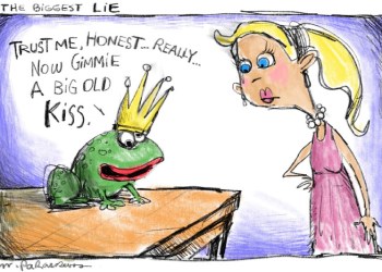 Lies cartoon by Mickey Paraskevas