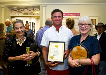 2013 Literary Prize winners, Eve Eliot, Joe Carson and winner Susan Duff