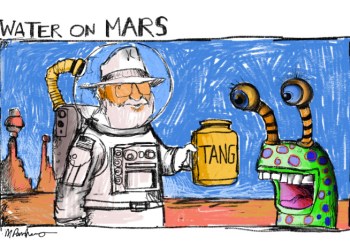 Mars water cartoon by Mickey Paraskevas