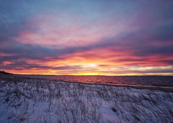 Post-blizzard 2016 sunset at Morton Refuge