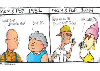 Mom and Pop Cartoon By Mickey Paraskevas