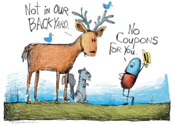 NIMBY deer cartoon by Mickey Paraskevas