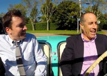 Jimmy Fallon and Jerry Seinfeld in Comedians in Cars Getting Coffee.