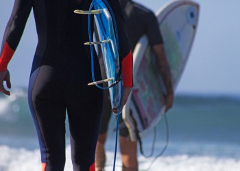 Surfer in wetsuit fullsuit