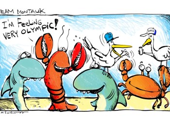 Team Montauk cartoon by Mickey Paraskevas