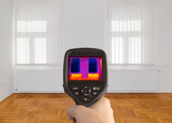 A home energy audit identifies air leaks and heat loss.