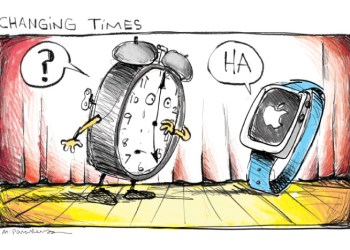 Time zone change Cartoon by Mickey Paraskevas