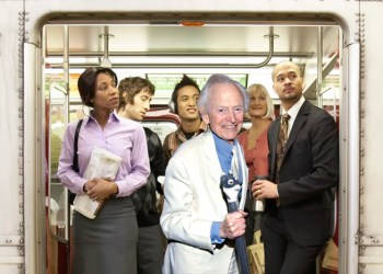 Tom Wolfe exits the Hamptons Subway