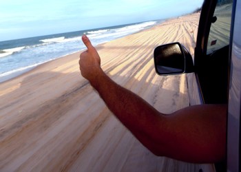 Truck Beach Amagansett thumbs up