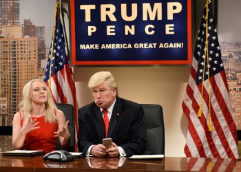 Alec Baldwin as Donald Trump and Kate McKinnon as Kellyanne Conway on SNL