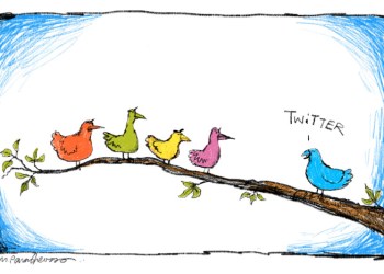 Twitter cartoon by Mickey Paraskevas