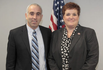 Suffolk County Legislator Jay Schneiderman and HUGS Executive Director Kym Laube.