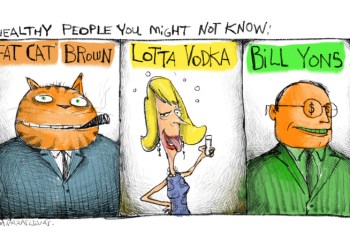 Wealthy people cartoon by Mickey Paraskevas