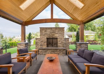 Beautiful Covered Patio Outside New Luxury Home