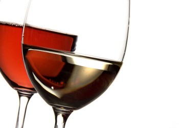 red and white wine glasses