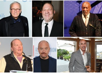 #MeToo men, Clockwise from top left: Tom Brokaw, Harvey Weinstein, Bill Cosby, Matt Lauer, Louis C.K., Mario Batali