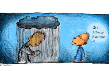 Accurate weather cartoon by Mickey Paraskevas