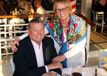 Ben Krupinski and Bonnie Krupinski in restaurant