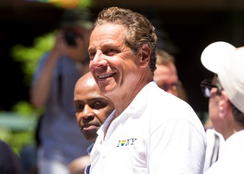 NY Governor Andrew Cuomo at a June 2017 gay pride march