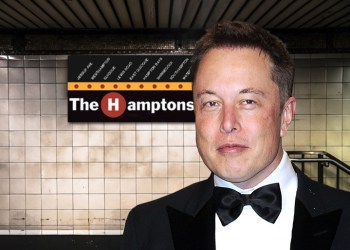 Elon Musk leaves the Hamptons Subway