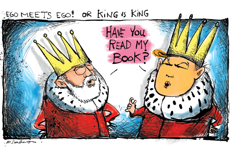 King vs. King cartoon by Mickey Paraskevas