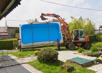 Landscape swimming pool install