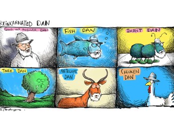 Reincarnated Dan cartoon by Mickey Paraskevas