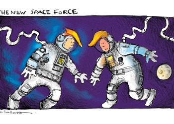 Space Force cartoon by Mickey Paraskevas