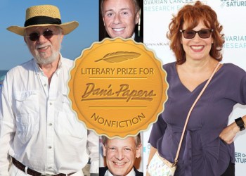 2018 Dan's Papers Literary Festival participants Dan Rattiner, Roger Rosenblatt, Joy Behar, Steve Israel