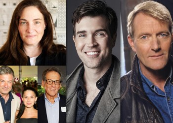 East Hampton Library Authors Night 2018 participants: A.M. Homes, Alec and Hilaria Baldwin, Robert A. Caro, A.J. Finn, Lee Child