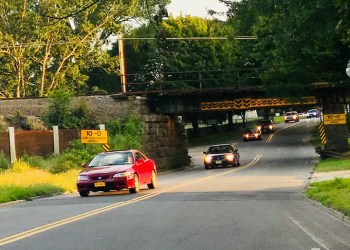 East Hampton railroad overpass trestle