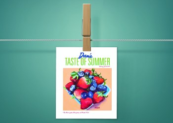 Dan's Taste of Summer Dining Guide hanging in Hamptons home Photo: iStock, Art: Patricia Feiler