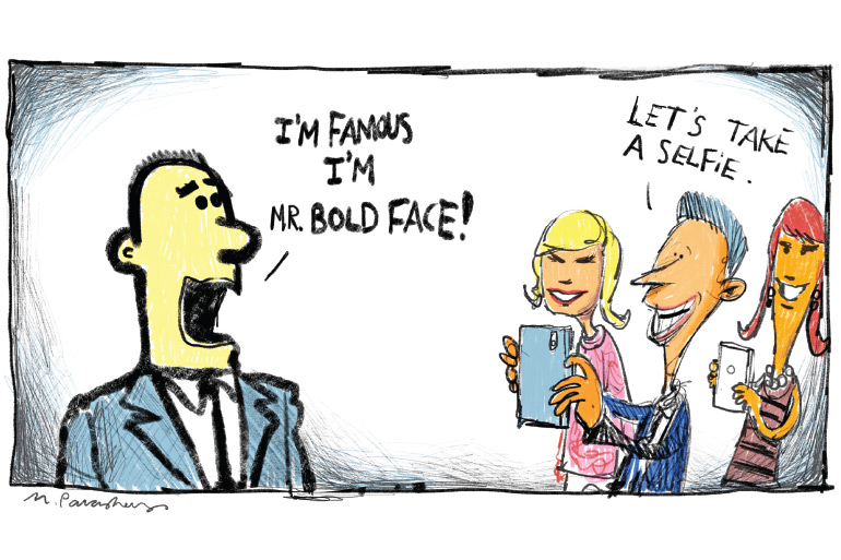 Mr. BoldFace cartoon by Mickey Paraskevas