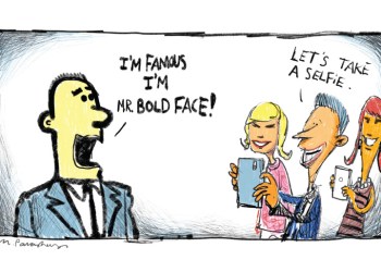 Mr. BoldFace cartoon by Mickey Paraskevas