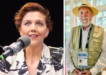 Maggie Gyllenhaal and Dan Rattiner at HIFF 2018