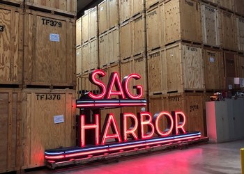 Sag Harbor Cinema's neon sign has been repaired