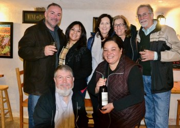 Wine enthusiasts, Thomas and Erica Paradise, Elaine Kelly, Lorry and Jerry Siani with Wine specialist, Bill Kovacsik and Lisa Sannino