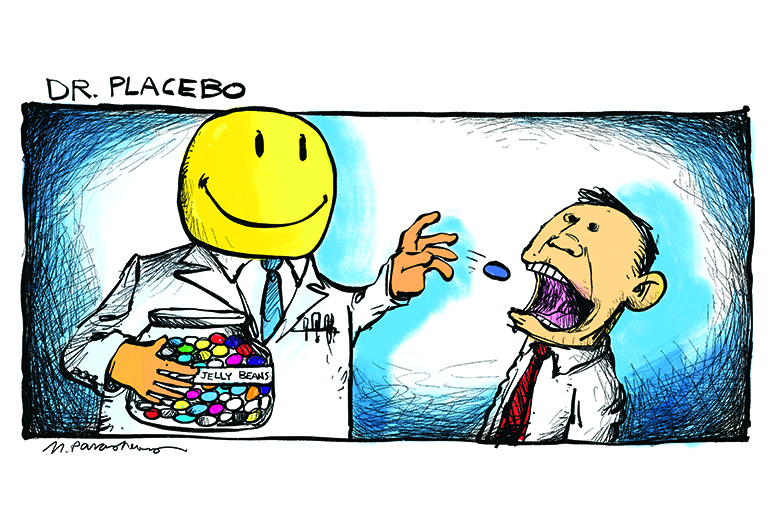 Why Placebos Work cartoon by Mickey Paraskevas