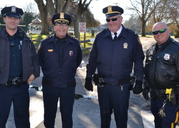 The support of East Hampton Village Police Department, Brendan Wirth, Chief, Michael Tracey, Lt. Tony Long and Kenny Brabant enjoying the parade