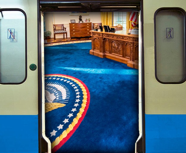 Hampton Subway's new Oval Office themed, luxury subway car