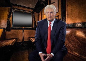 Trump waits for Chuck and Nancy on the Hamptons Subway Internationale