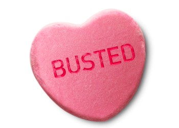 Busted Valentine's heart candy