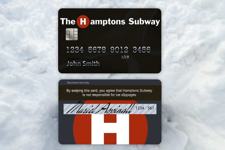 Hamptons Subway card absolves the service of responsibility for ice slippage