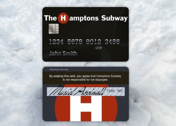 Hamptons Subway card absolves the service of responsibility for ice slippage