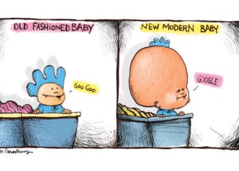 Old fashioned baby cartoon by Mickey Paraskevas