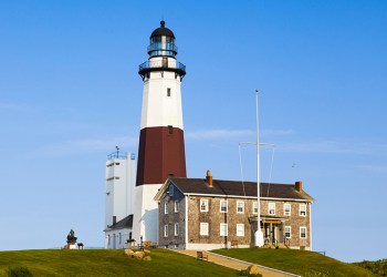 Montauk Point Lighthouse, the oldest lighthouse in New York State. Completed on November 5, 1796. The Montauk Point Lighthouse became a National Historic Landmark in 2012.