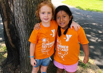 Young girl friends at YMCA East Hampton RECenter Summer Day Camp