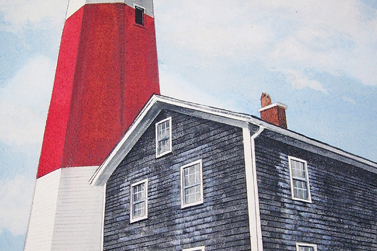 March 22, 2019 Dan's Papers cover art (detail) of Montauk Lighthouse by Bill Kuchler