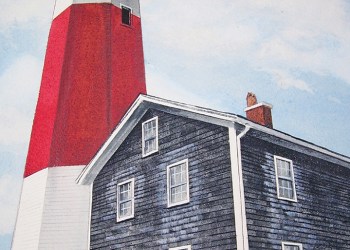 March 22, 2019 Dan's Papers cover art (detail) of Montauk Lighthouse by Bill Kuchler