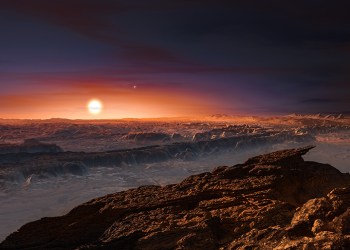 Artist's impression of the planet orbiting Proxima Centauri